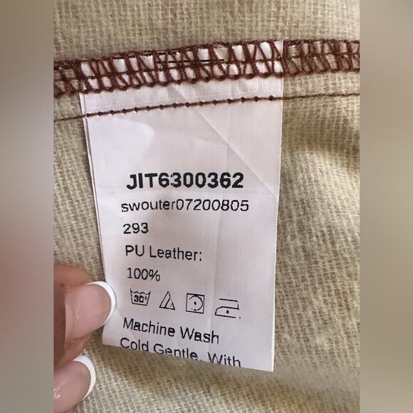 SHEIN Brown Faux Leather Shacket Women's 6 Oversized - Picture 6 of 7